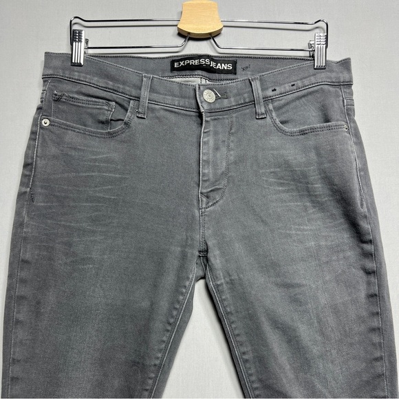 Women's Express Jeans Legging Mid Rise Gray Size 10s - Picture 2 of 10